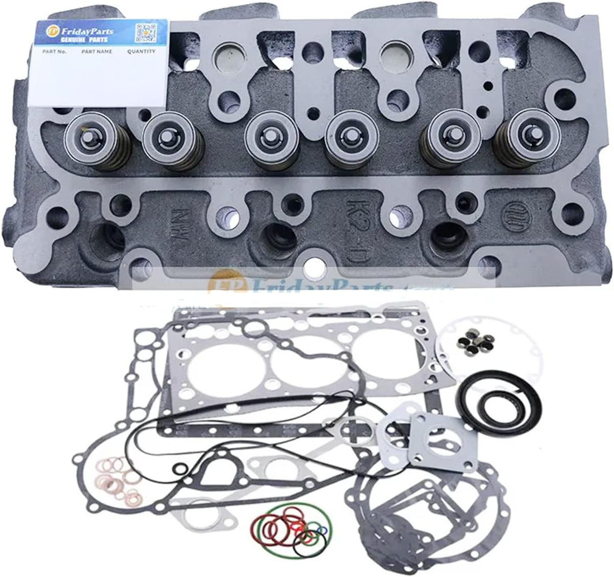Complete Cylinder Head with Full Gasket Kit for Kubota Engine D1105 K7979