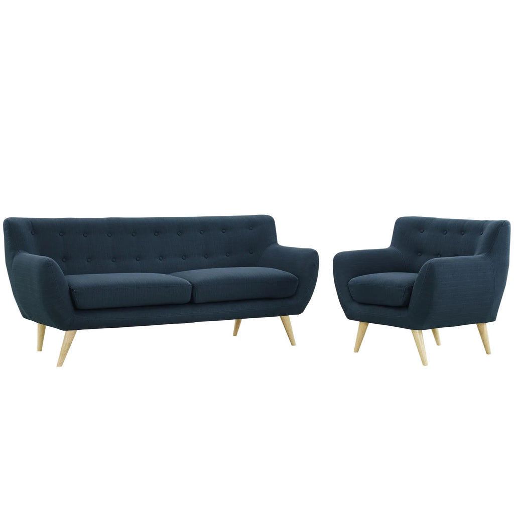 Navy Fabric Two PCS Living Room Set D966279