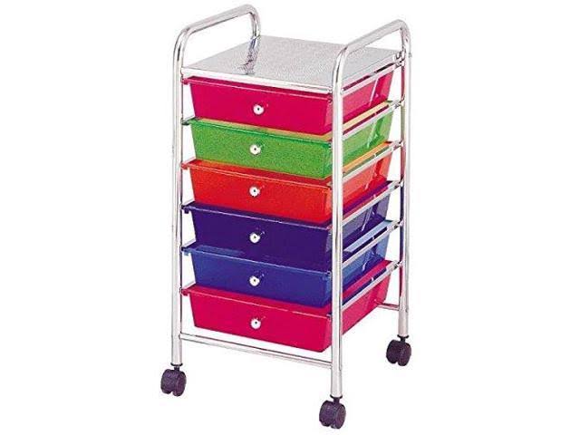 6 Drawer Storage Cart, Chrome R722262