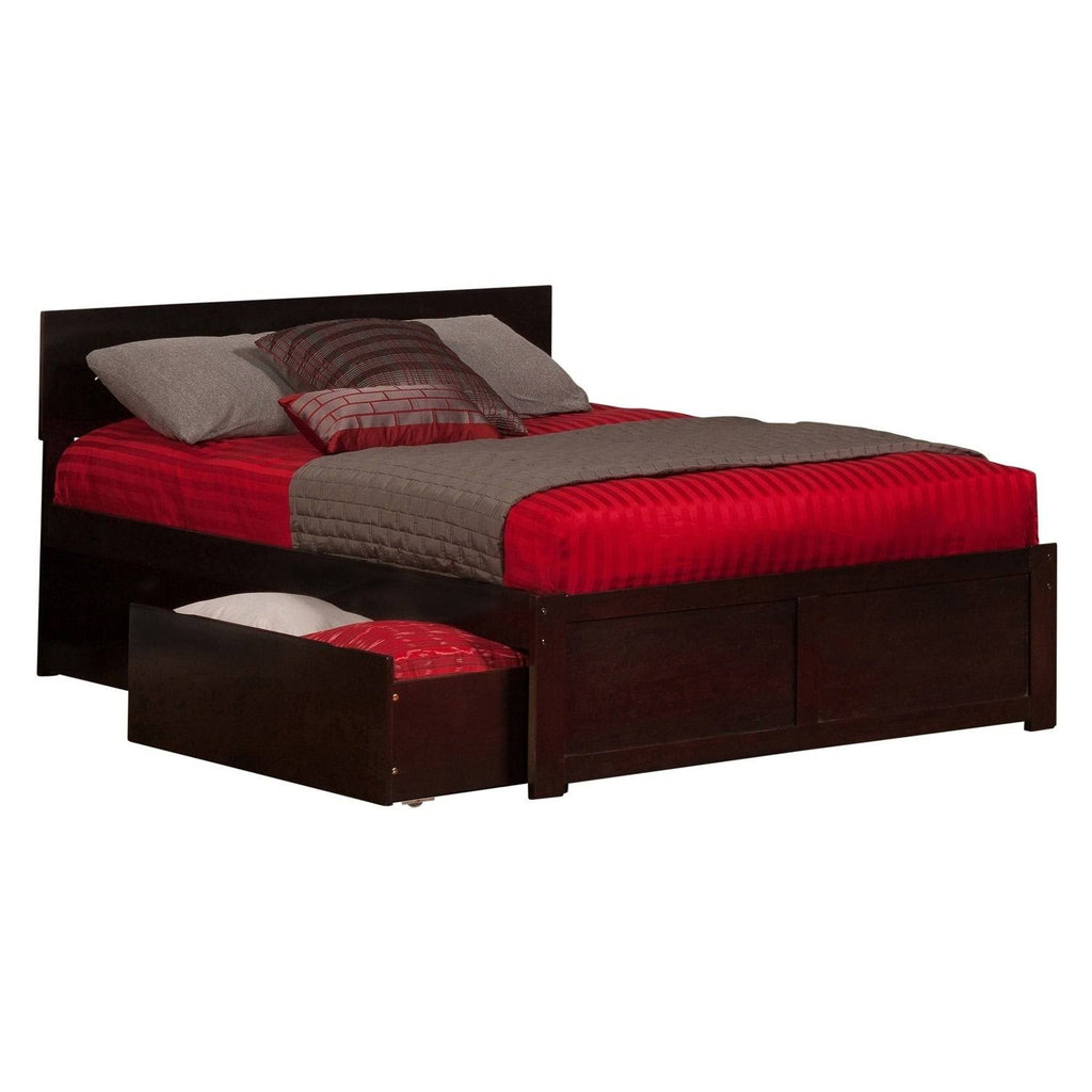 Full Flat Panel Foot Board with 2 Bed Drawers Espresso D550