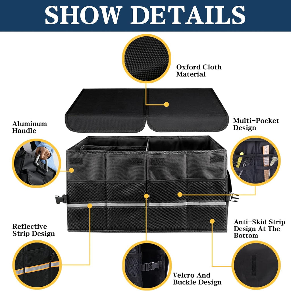 Black Pack of 2 Collapsible Car Trunk Organizer V914521