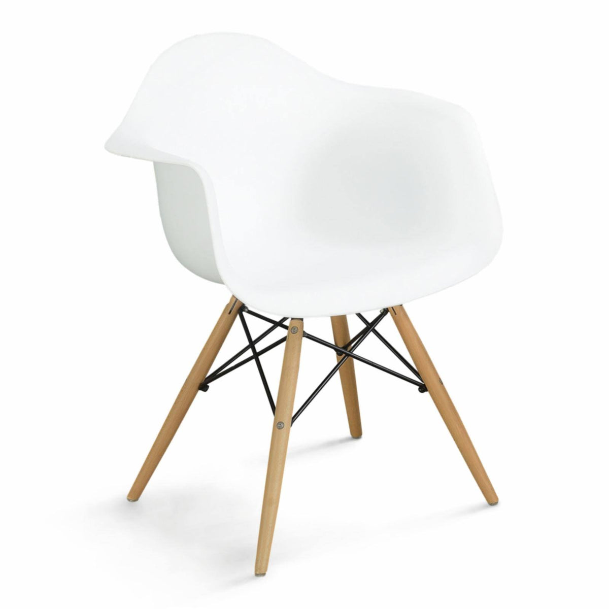 White Modern Dining Arm Chair Set of 2 J65562