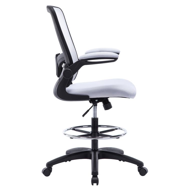 White/Black Mesh Drafting Chair V235741