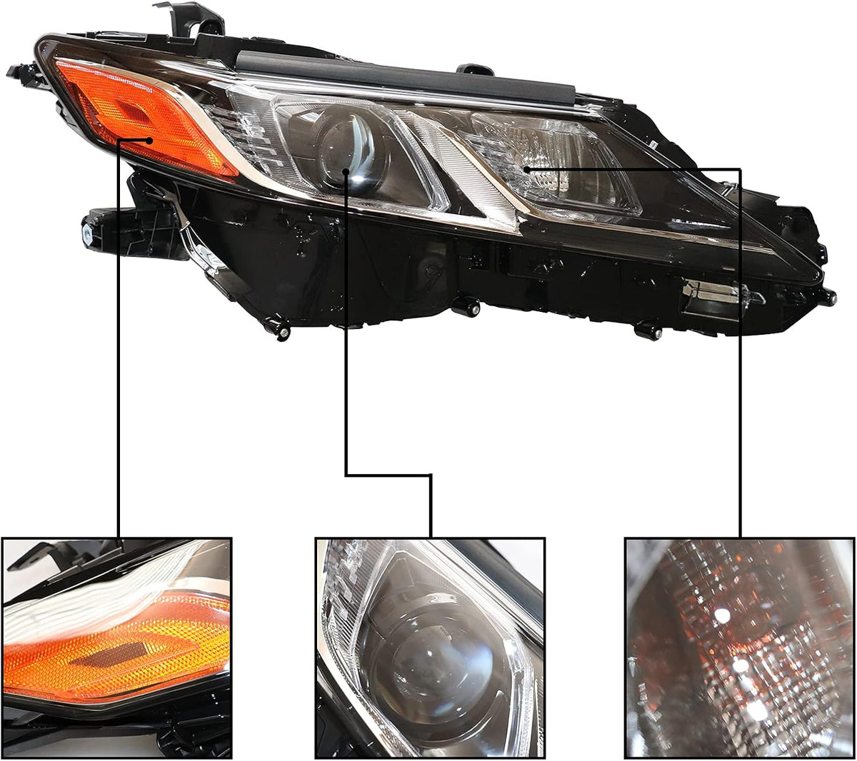 Headlights Assembly for 2018-2021 Toyota Camry LE/SE, Passenger Side X4038