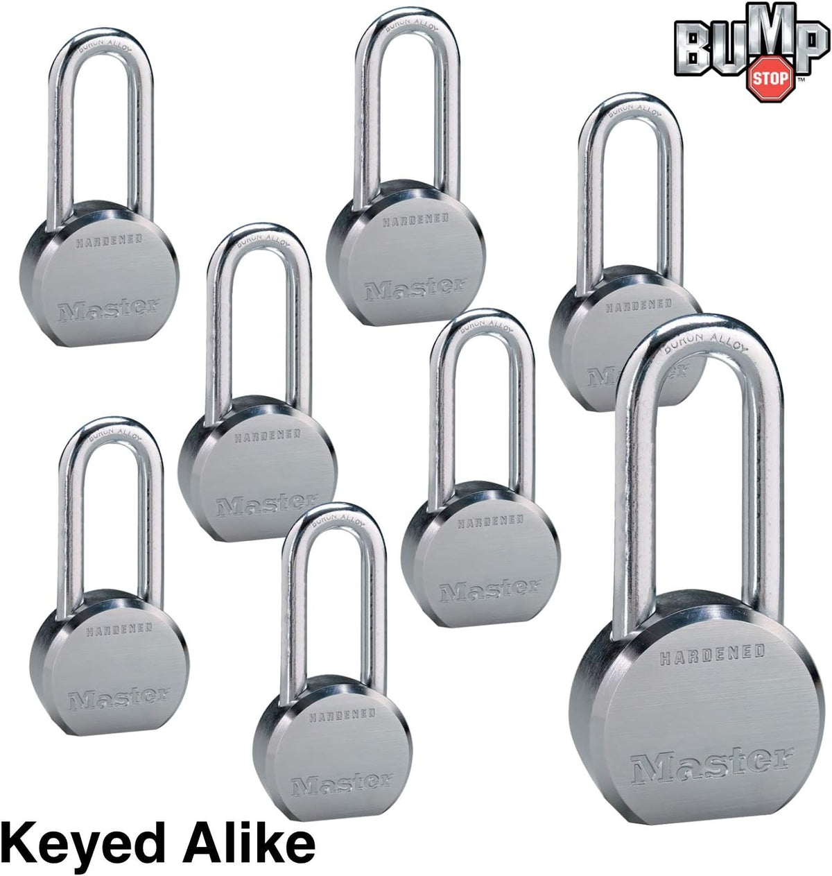 8 High Security Pro Series Keyed Alike Padlocks with BumpStop Technology P766