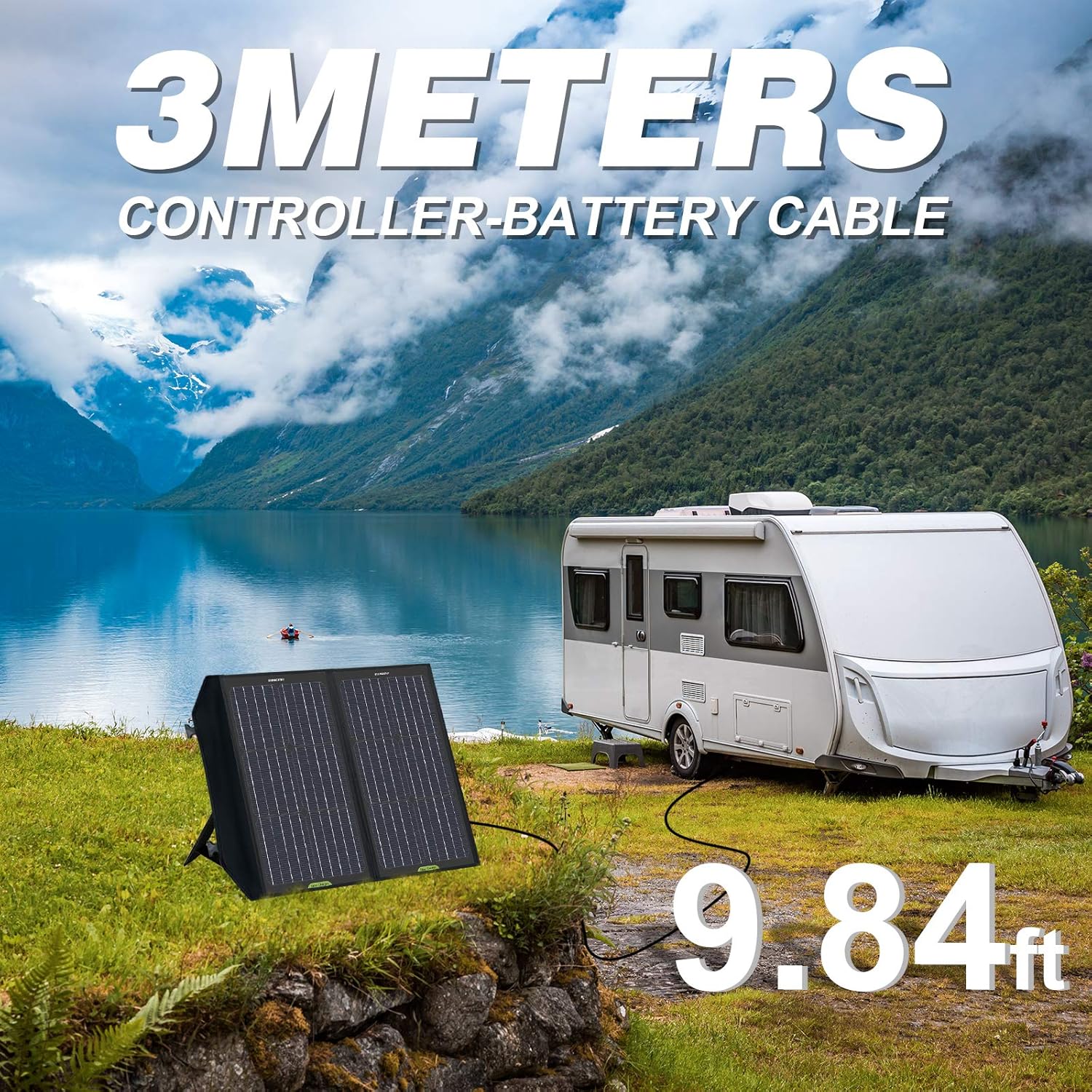 60W Foldable Solar Panel Charger with 20A Controller W53054