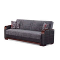 86x22 Chenille Round Arm Sofa Bed Gray V8633
