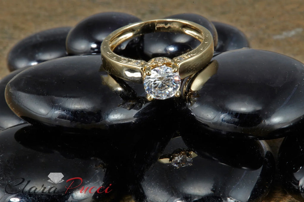 14K Yellow White Gold Solitaire Engagement Ring A12518