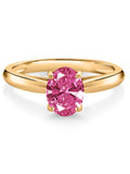 10K Yellow Gold Pink Zirconia Solitaire Engagement Ring F777755