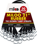 30 Pack Rubber Bungee Cords 21 Long EPDM with Crimped Hooks R573090
