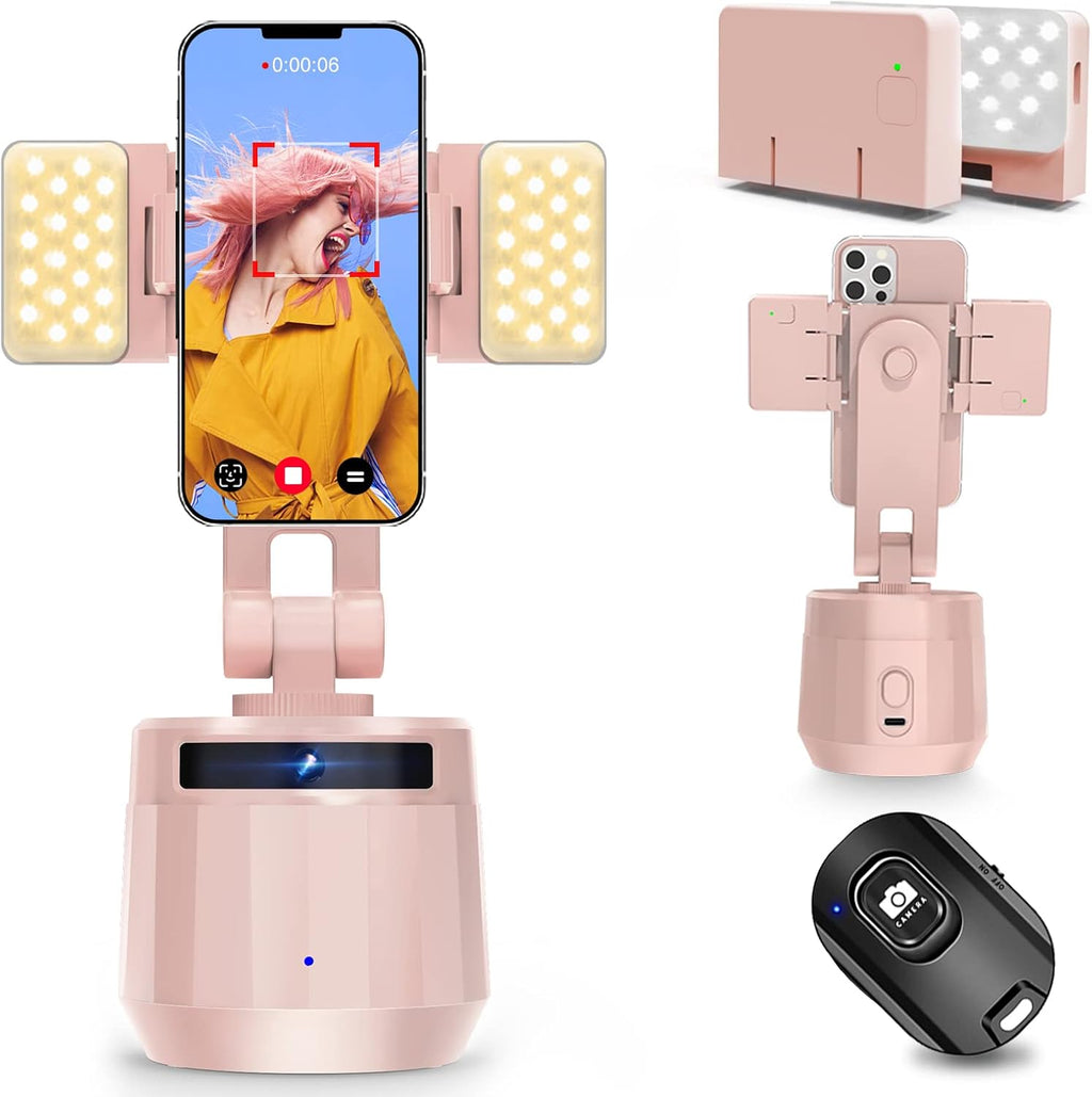 White Pack of 2 Auto Face Motion Tracking Phone Holder with Remote D362