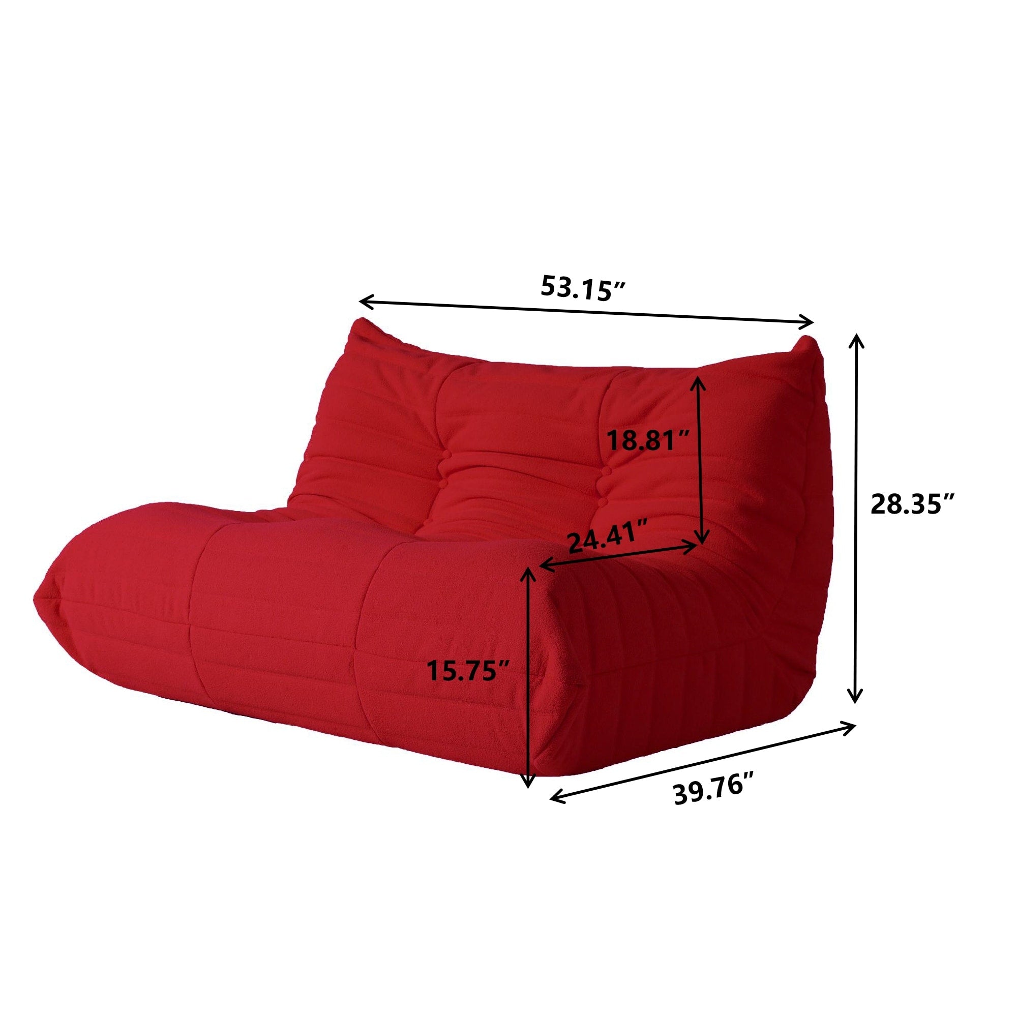 Red Teddy Fabric Sofa Set S1183