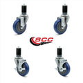 Blue Polyurethane Caster with Expanding Stem E471667