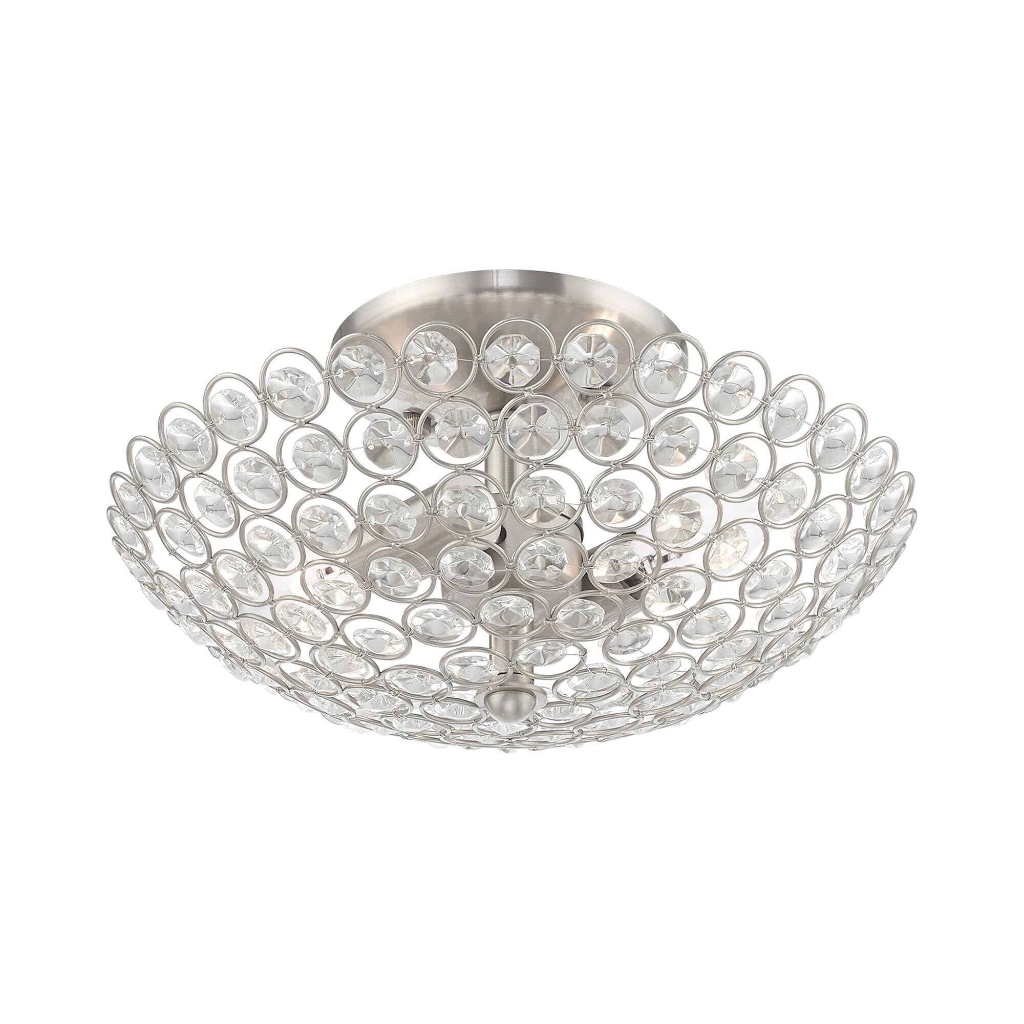 Brushed Nickel 2 Light Ceiling Mount I498