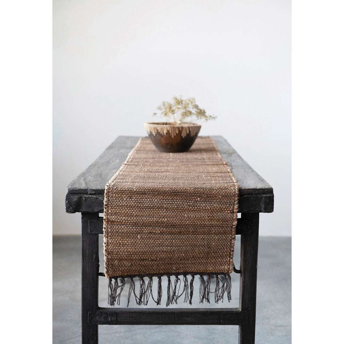 Brown Terra Cotta Bowl with Rattan Stitching G833