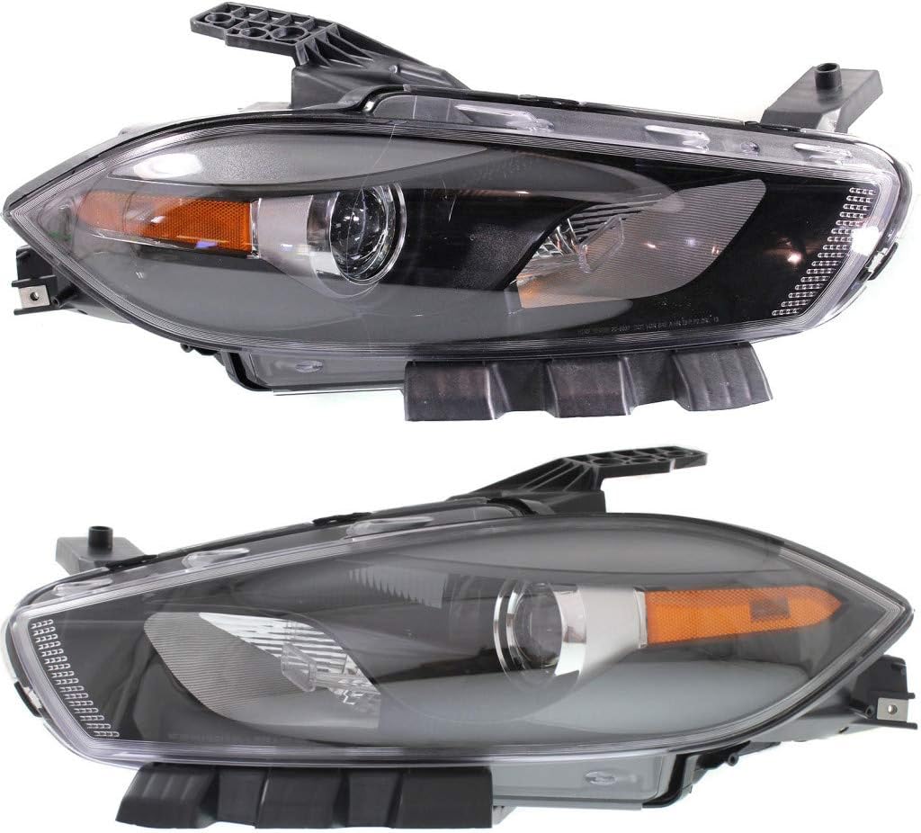 Pair Headlights Black Trim Q6221