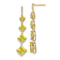 14 Karat Yellow Gold Lab Grown Diamond Drop Post Earrings U430