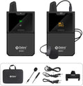 UHF Wireless Lavalier Microphone System with Transmitter and Receiver, 164 Feet, Pack of 2 N834908