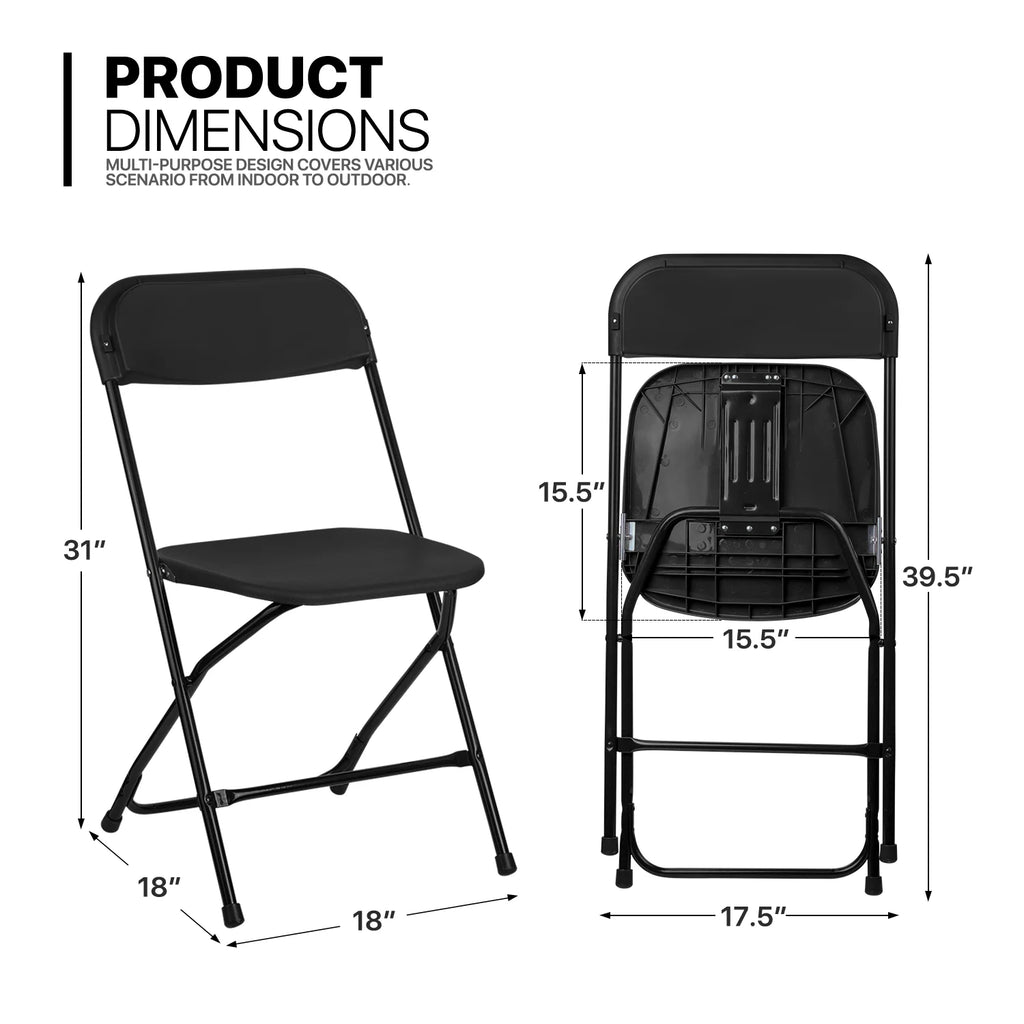 11 Pieces 8 Ft White Heavy Duty Folding Utility Table and Chair Set M57421