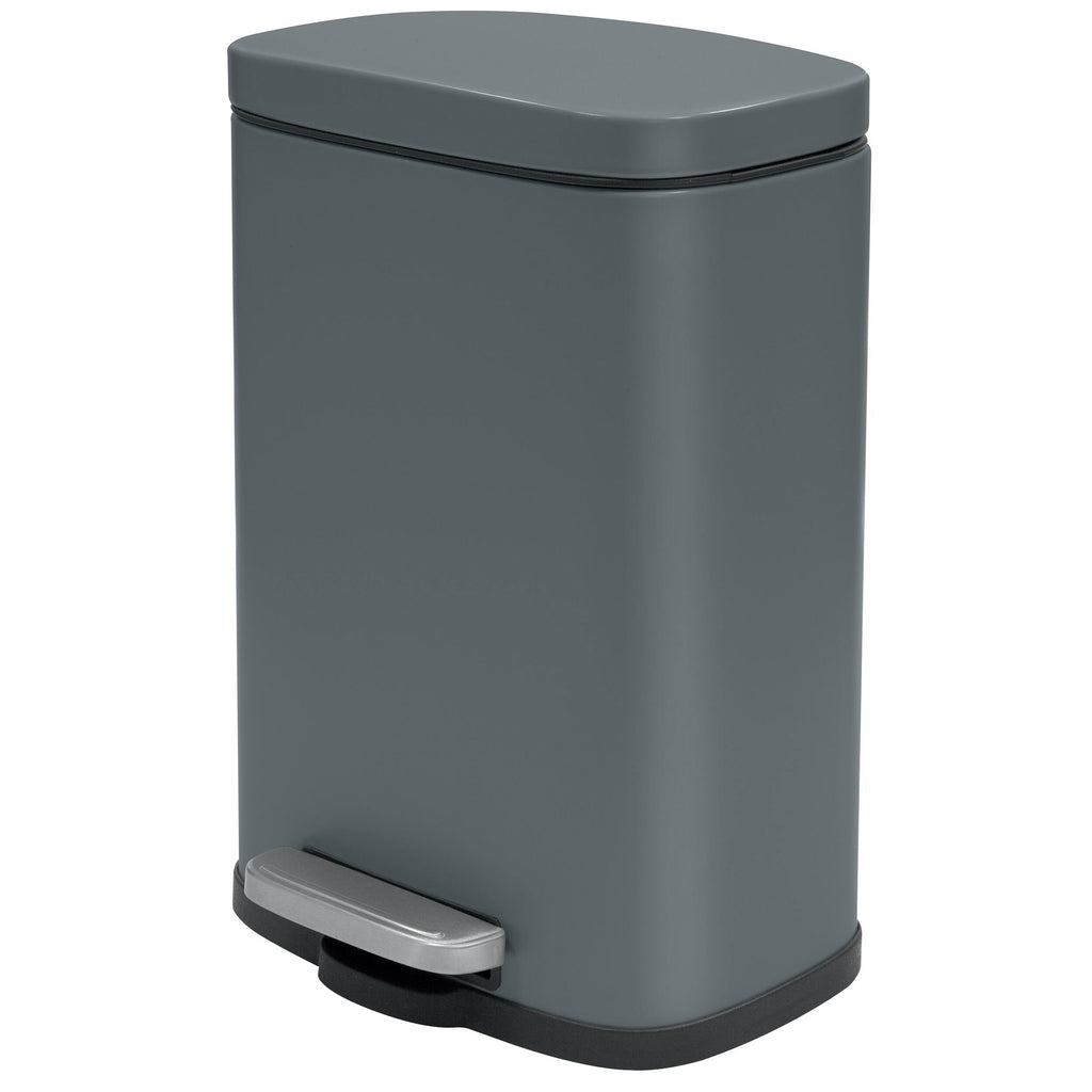 Matte Dark Gray Stainless Steel Step Trash Can F458