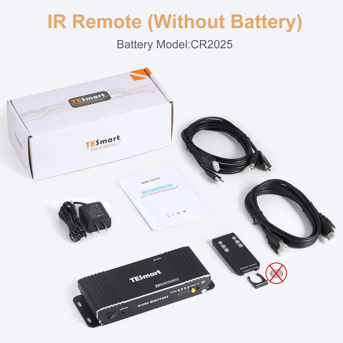 HDMI KVM Switcher 4K 60Hz USB 2.0 with 2 Pcs 5ft KVM Cables L805