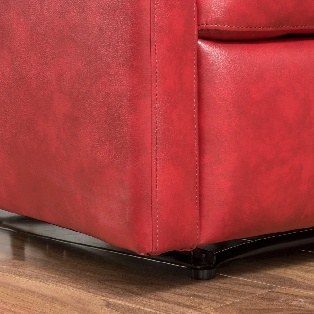Red Faux Leather Recliner F848