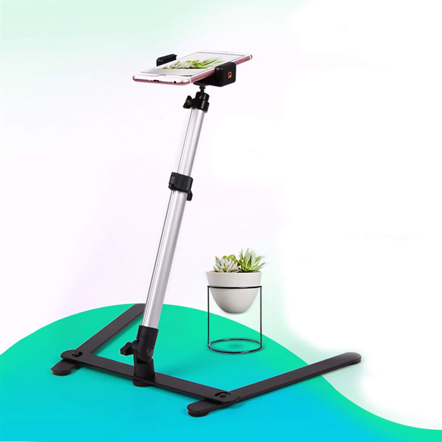 Pack of 2 Adjustable Overhead Phone Tripod Stand with Cellphone Holder U386