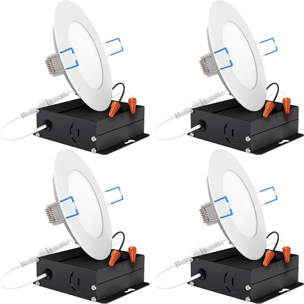 6 Pack 6 Inch Ultra Thin LED Recessed Ceiling Lights, 3000K Warm White, Dimmable 14W Q472
