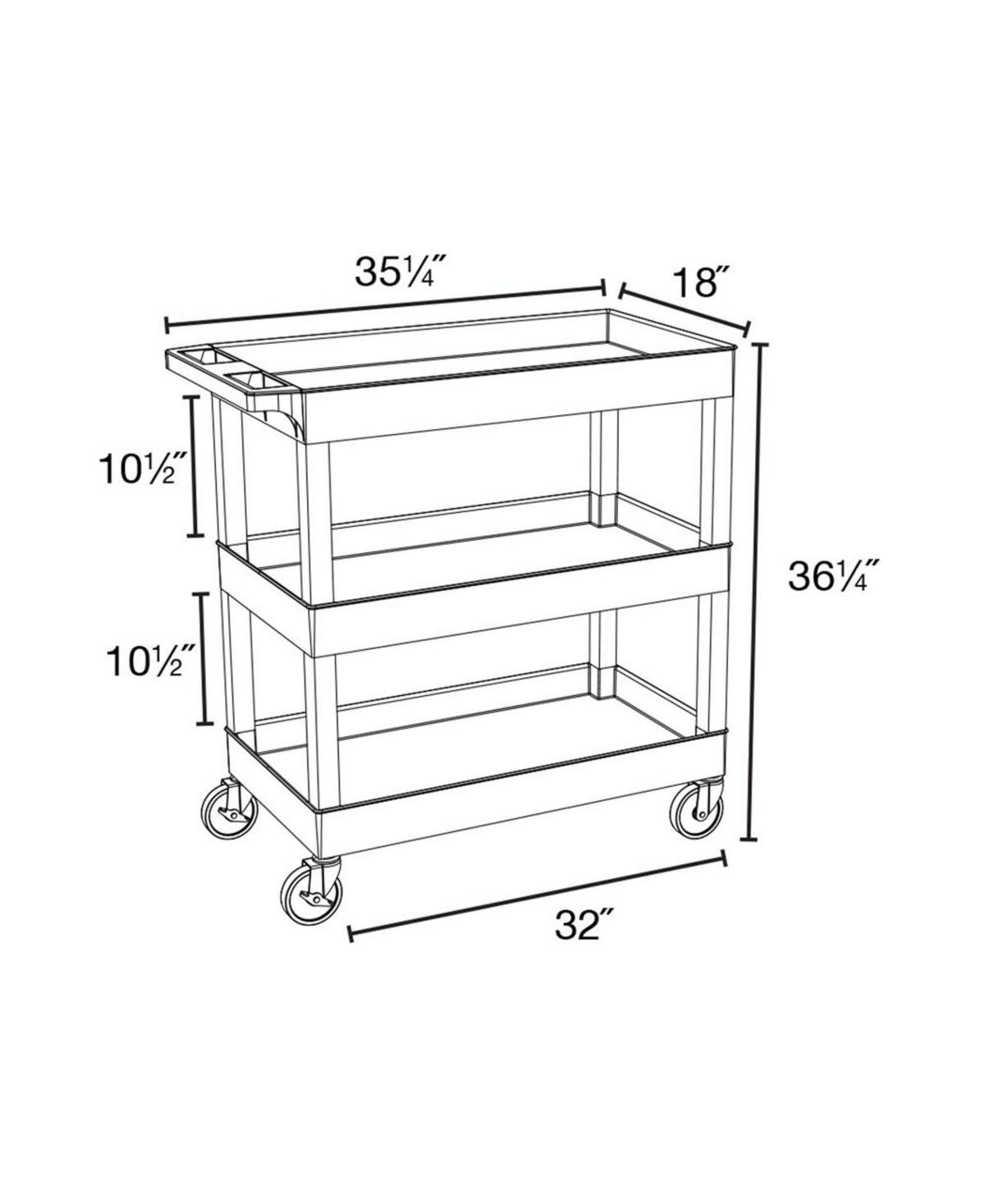 Blue 3 Tub Shelves Cart Y641