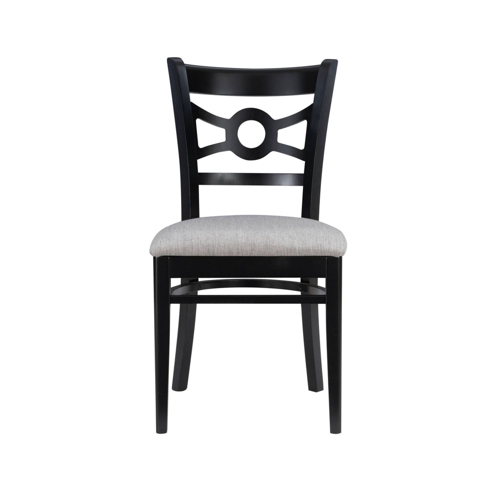 Black Red Cross Back Side Chair I239607