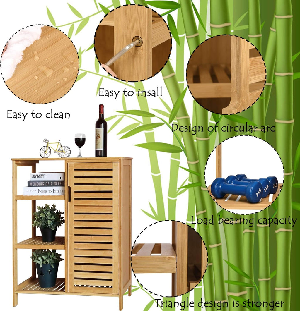 Bamboo 3 Tier Storage Cabinet Y329464