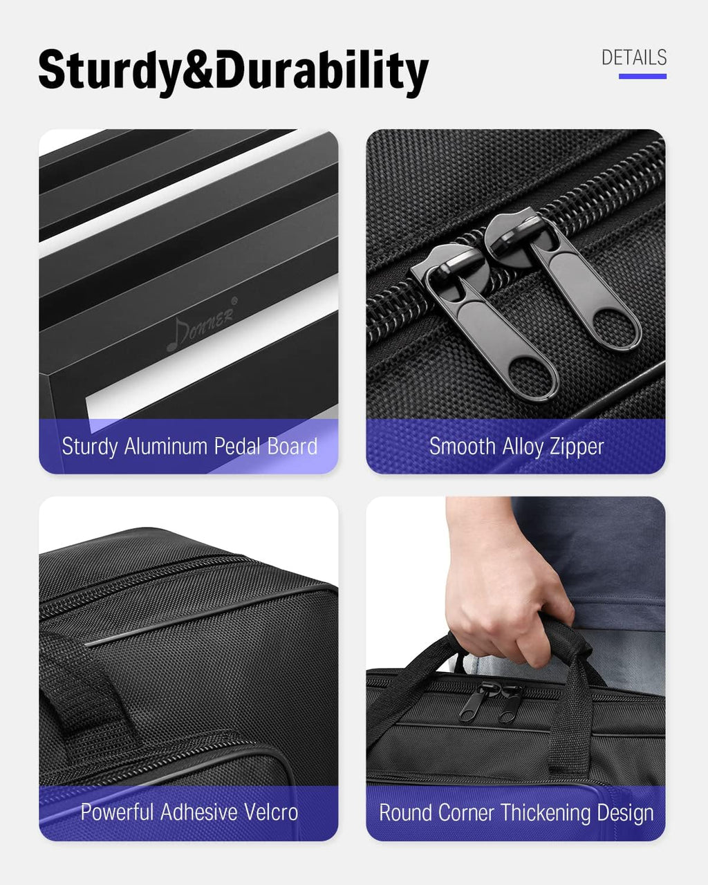 Aluminium Pedalboard Case 20'' x 11.4'' x 4'' with Bag U811413