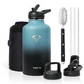 64 oz Insulated Stainless Steel Water Bottle with Straw and 3 Lids G61542
