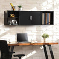 Wall Mounted Media Cabinet, Black C8578