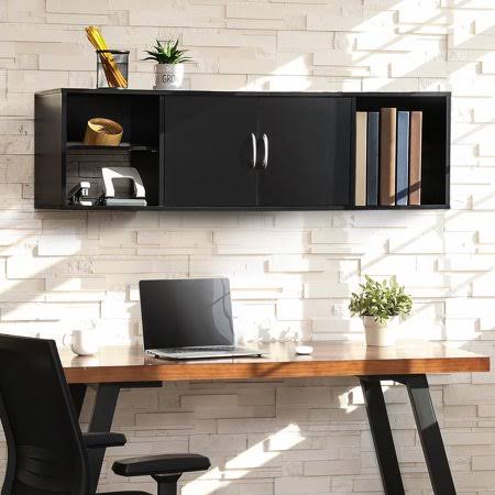 Wall Mounted Media Cabinet, Black C8578