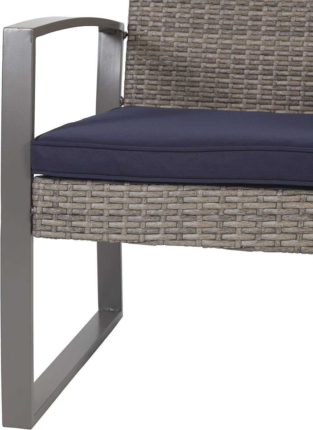 Blue 5 Piece PE Wicker Rattan Outdoor Bistro Set with Tempered Glass Coffee Table V11514