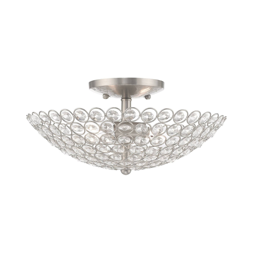 Brushed Nickel 2 Light Ceiling Mount I498