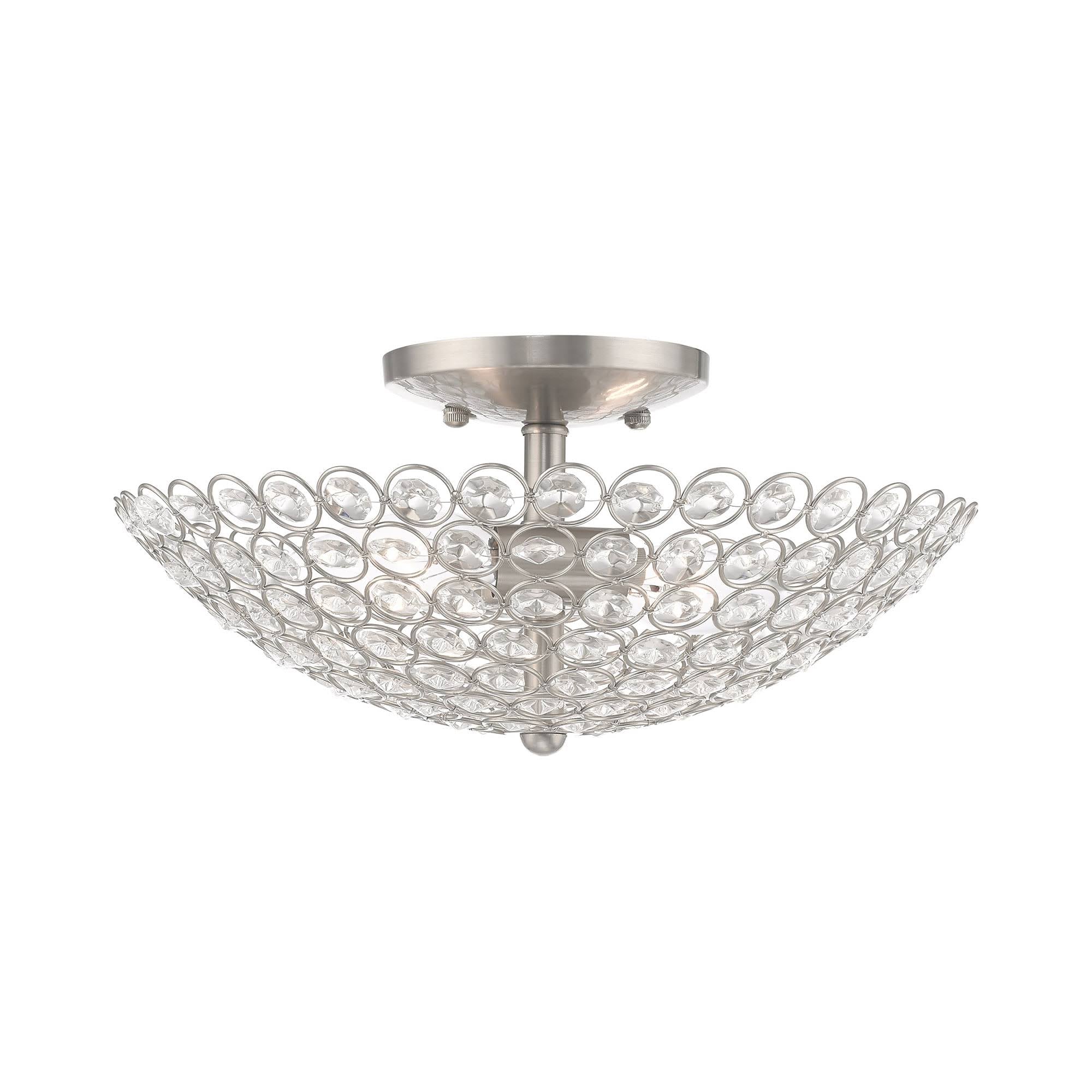 Brushed Nickel 2 Light Ceiling Mount I498