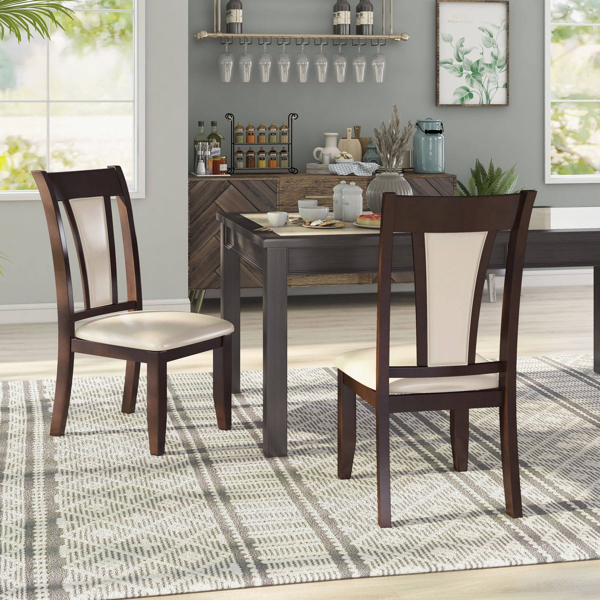 Dark Cherry Dining Chair Set of 2 Q656425