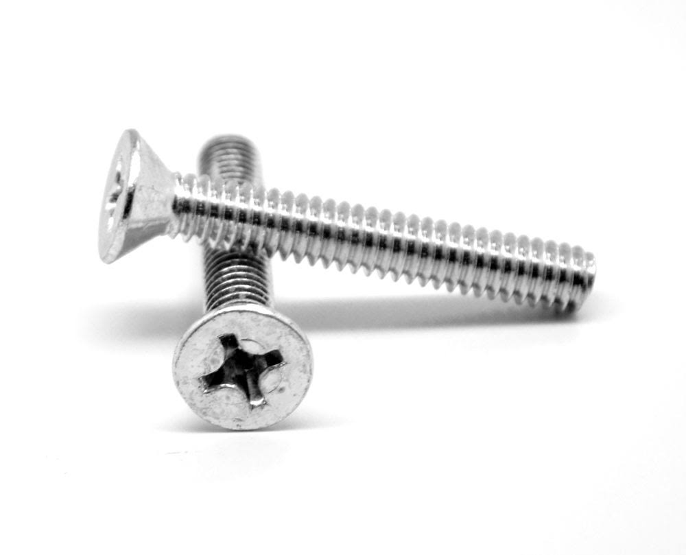 10-24 x 1 Coarse Thread Machine Screw Phillips Flat Head Low Carbon Steel Zinc Plated A122