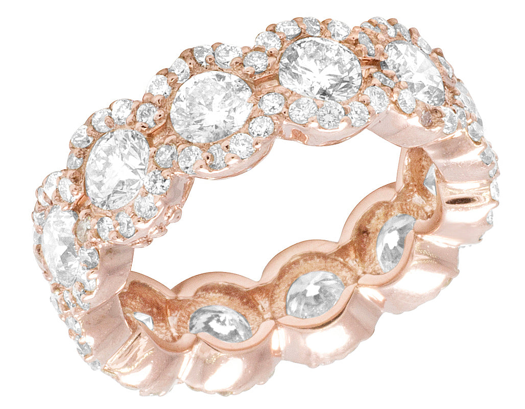 14K Rose Gold Diamond Eternity Ring 3.5 CT 7MM D4705