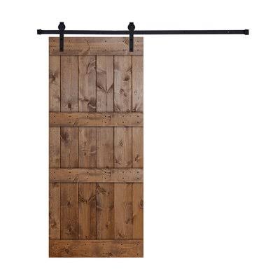 Paneled Wood Barn Door with Installation Hardware Kit D709471