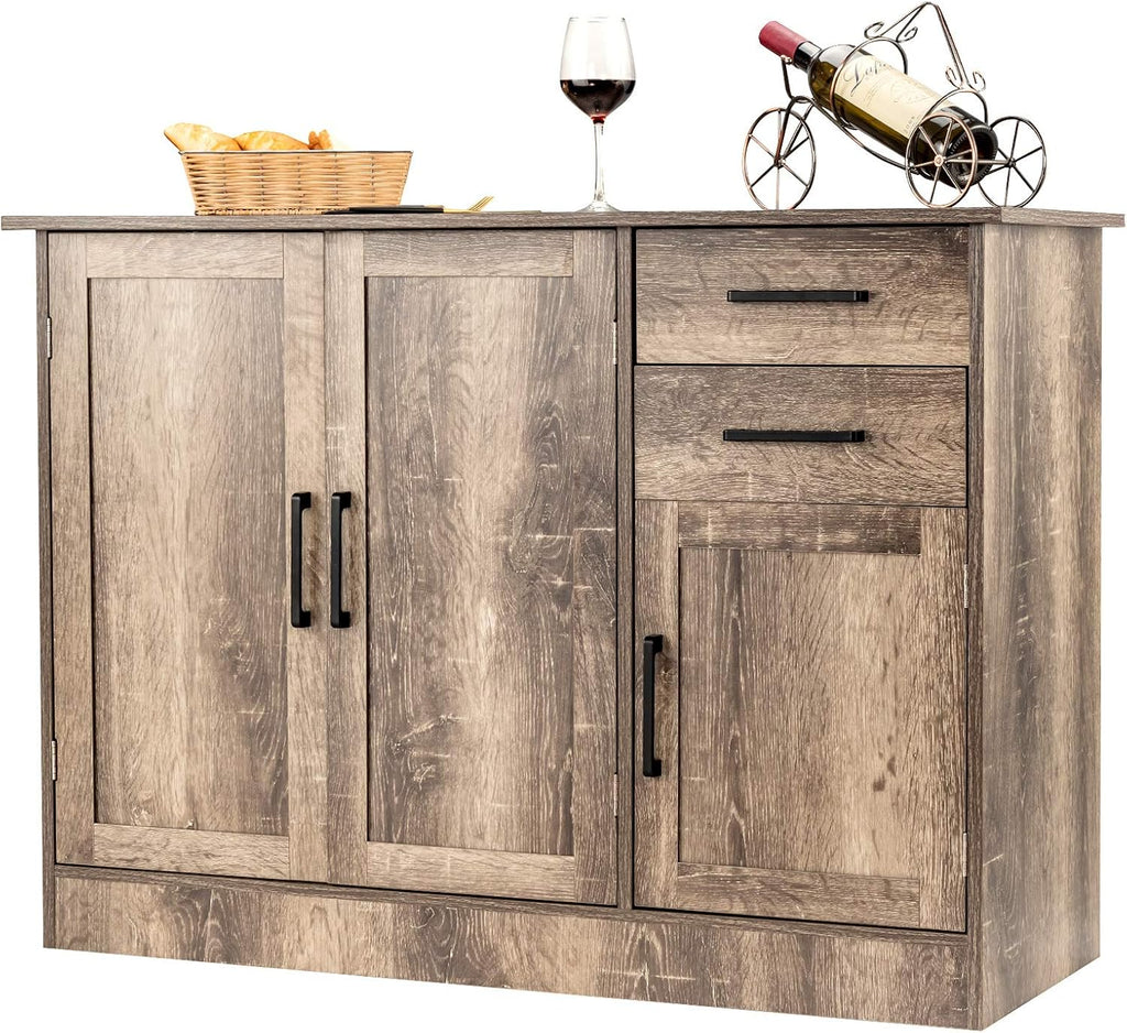 Natural 2-Door Cabinet with 2 Drawers Buffet Server K87657