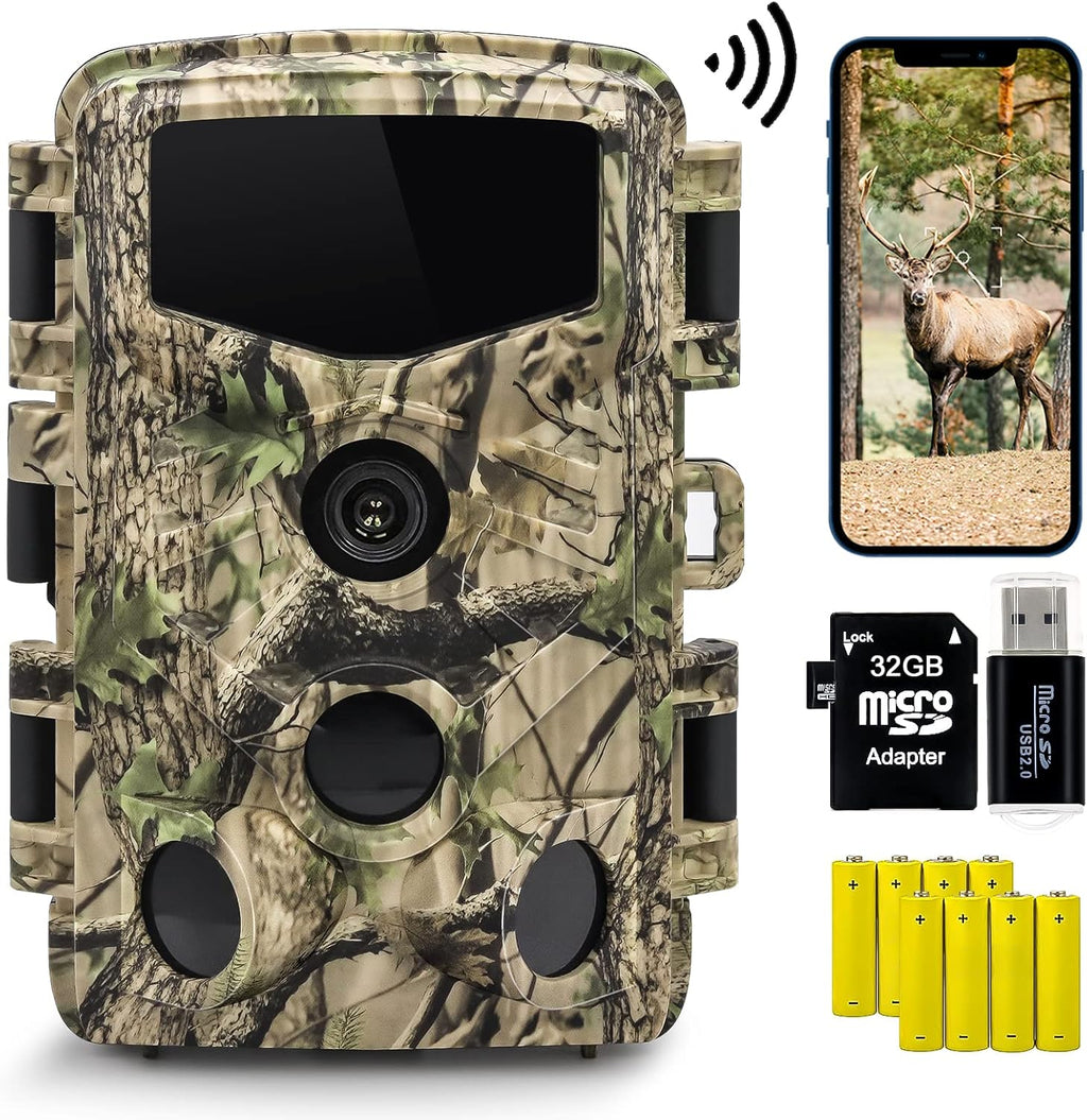 4K 32MP Trail Camera with Low Glow Night Vision N407974