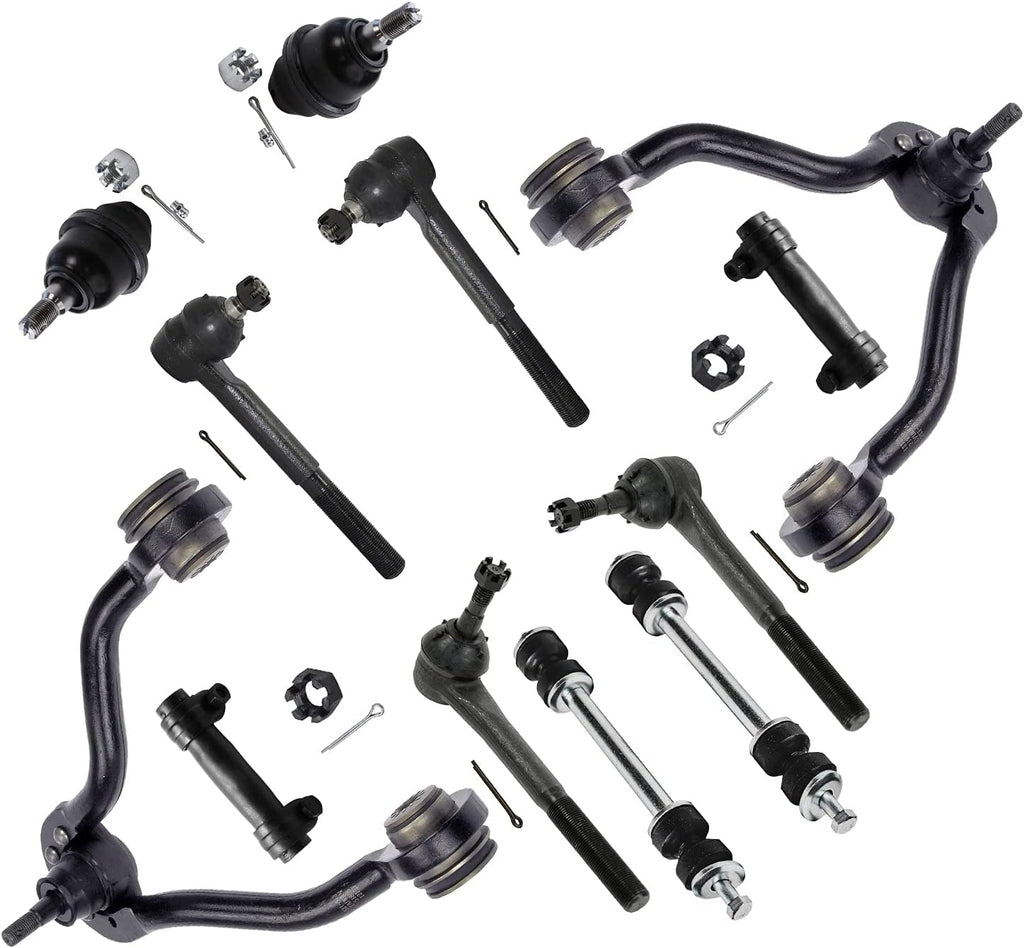 12pc Set Front Upper Control Arms Lower Ball Joints Sway Bars Tie Rods R696