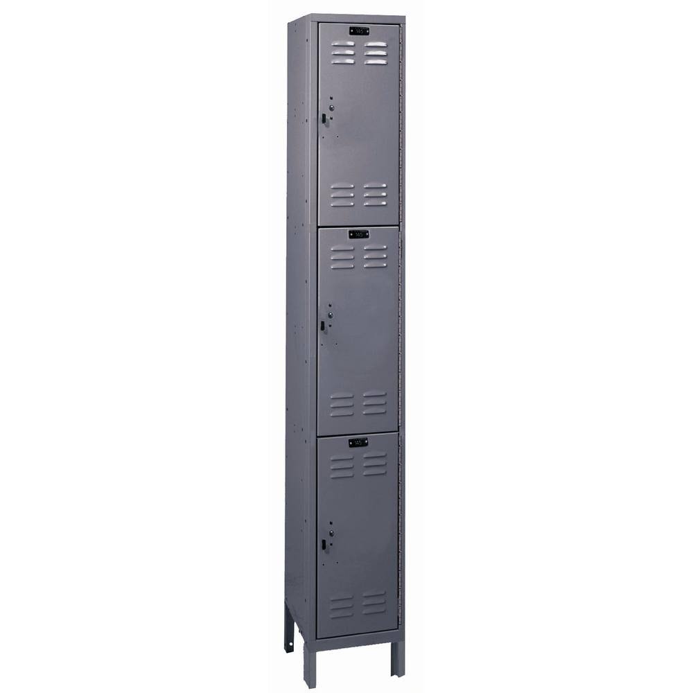 3 Tier 1 Wide Employee Locker, Dark Gray S732730