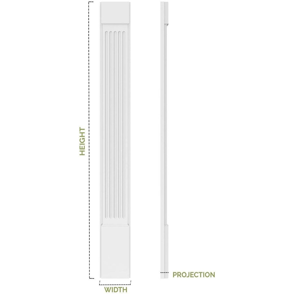 Raised Panel PVC Pilaster with Capital and Base (Pair) D71686