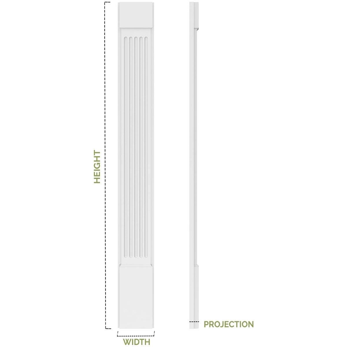 Raised Panel PVC Pilaster with Capital and Base (Pair) D71686