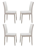 White Parson Chairs with Chrome Legs Set of 4 Q63923