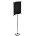 2 Sided Slide in Frame Sign Holder with Metal Pedestal Stand 24in. x 18in. Silver H389